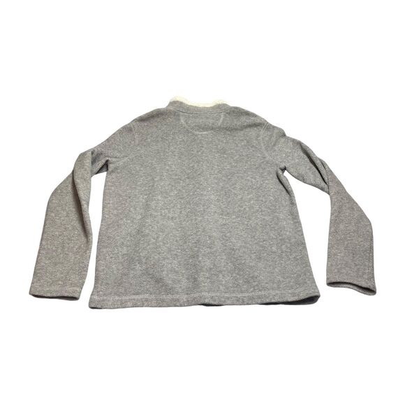 Croft & Barrow Cardigan Sweater Women's Medium Gray Fleece Snowman Full Zip - Picture 2 of 9